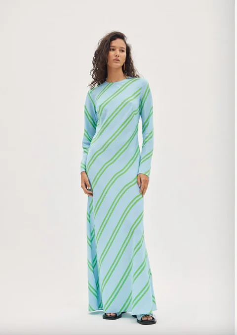 Gary Bigeni - Leong Bias Cut Stripe Dress