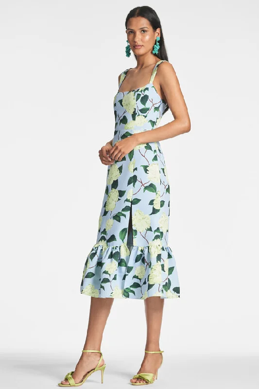 Laura Dress - Sky Citrine Peonies