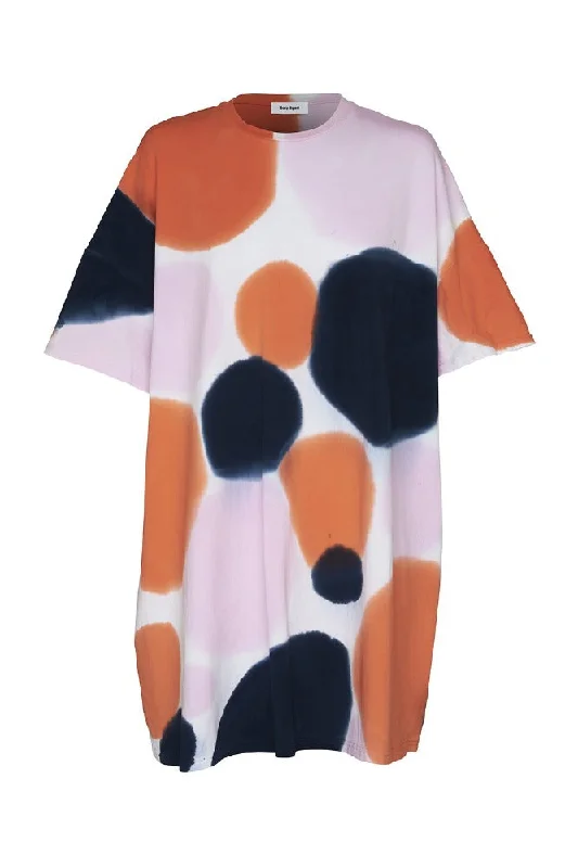 River Mini Shift T-Shirt Dress Orange/Navy/Pink