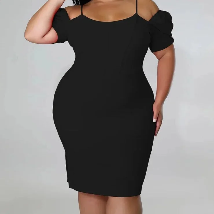 Sexy Off-Shoulder Bandage Spaghetti Strap Bodycon Dress for Women