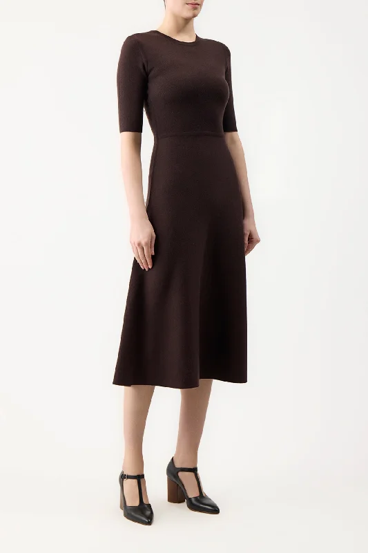 Seymore Knit Dress in Chocolate Merino Wool Cashmere