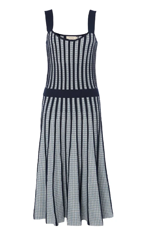 Vulcan Knit Strappy Dress - Blue Mix